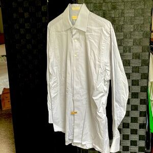 Michael Kors Men's Gray Dress Button Down XL, Cutaway Collar